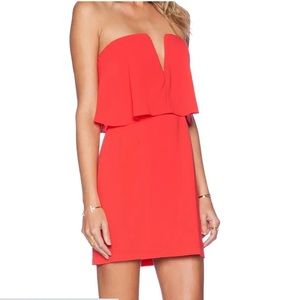 BCBGMAXAZRIA Strapless Kate V Neck dress